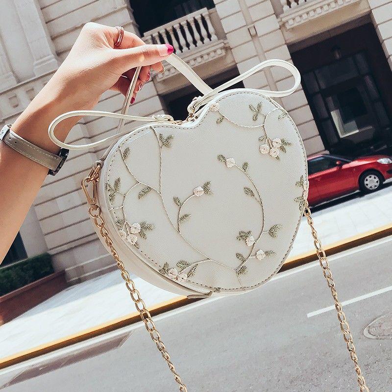 Embroided crossbody hand bag