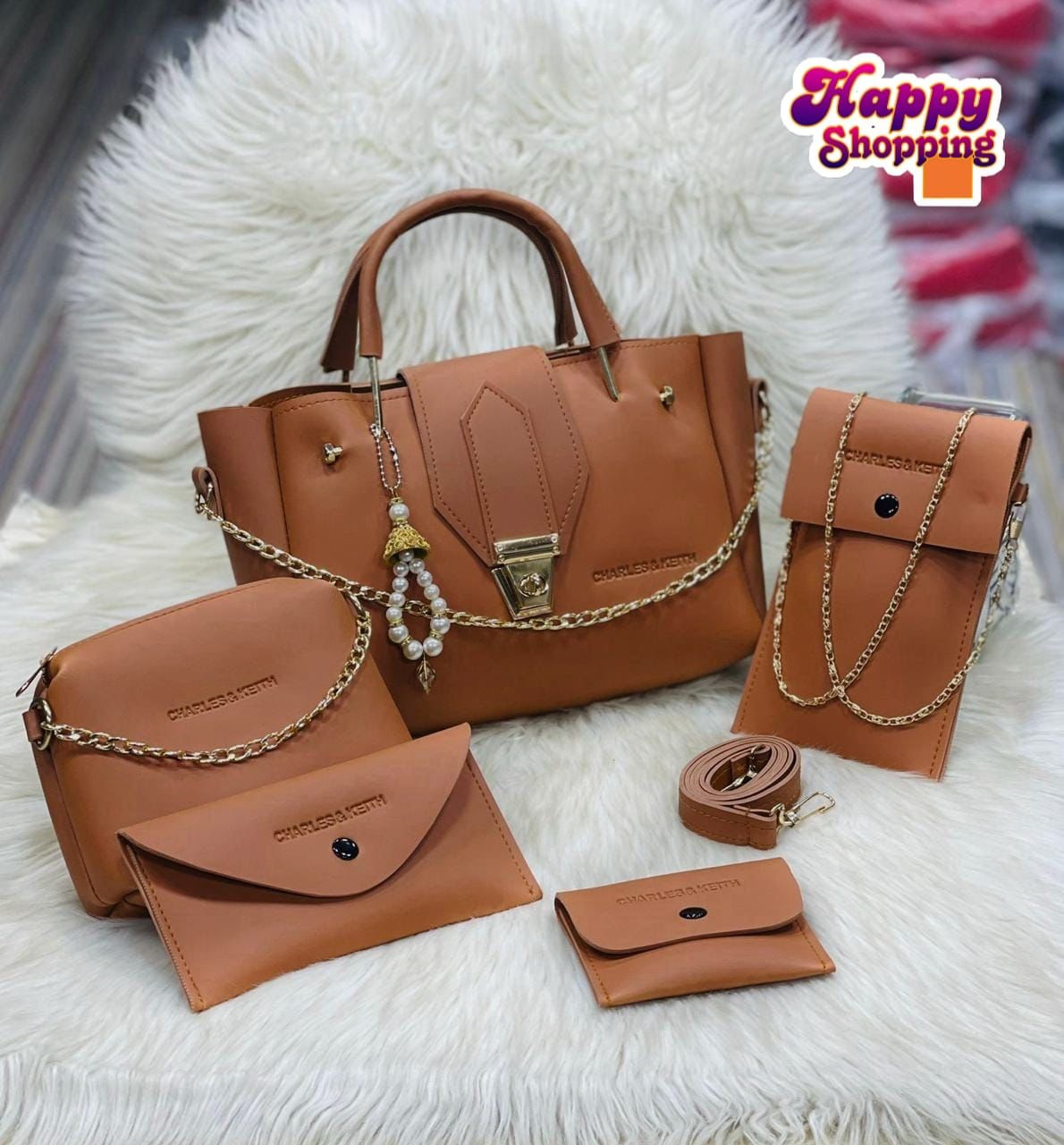 Charles And Kieth 5 Piece Set With Keychain